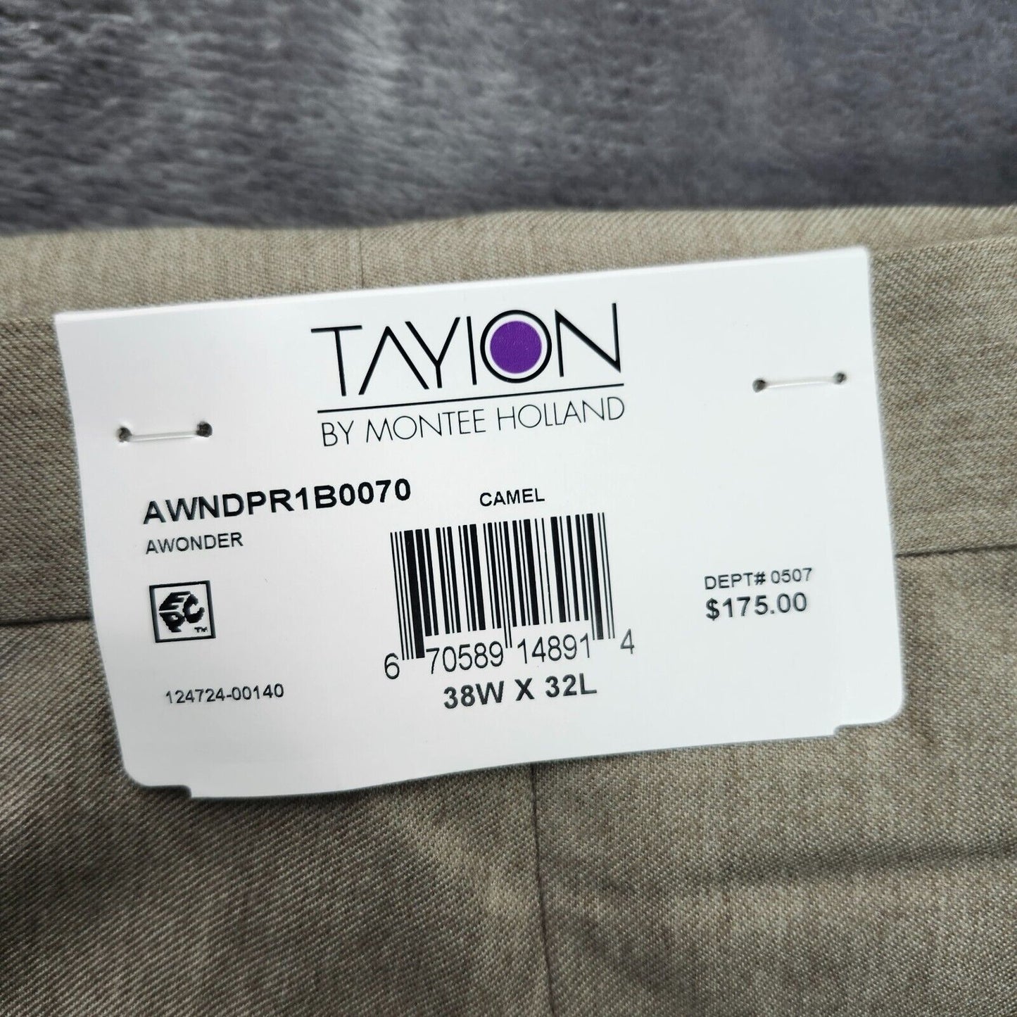 Tayion By Montee Holland Mens Classic-Fit Wool-Blend Dress Pants 38W x 32L