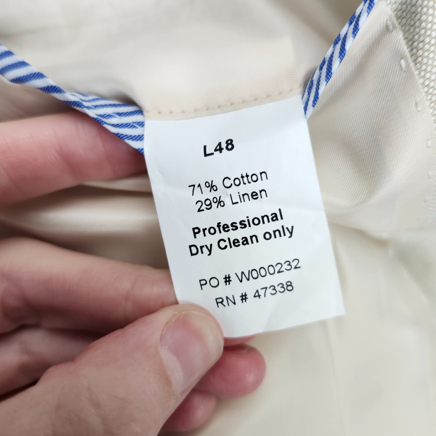 NWoT Tommy Hilfiger Mens Suit Jacket 48 Long Tan Notch Lapel