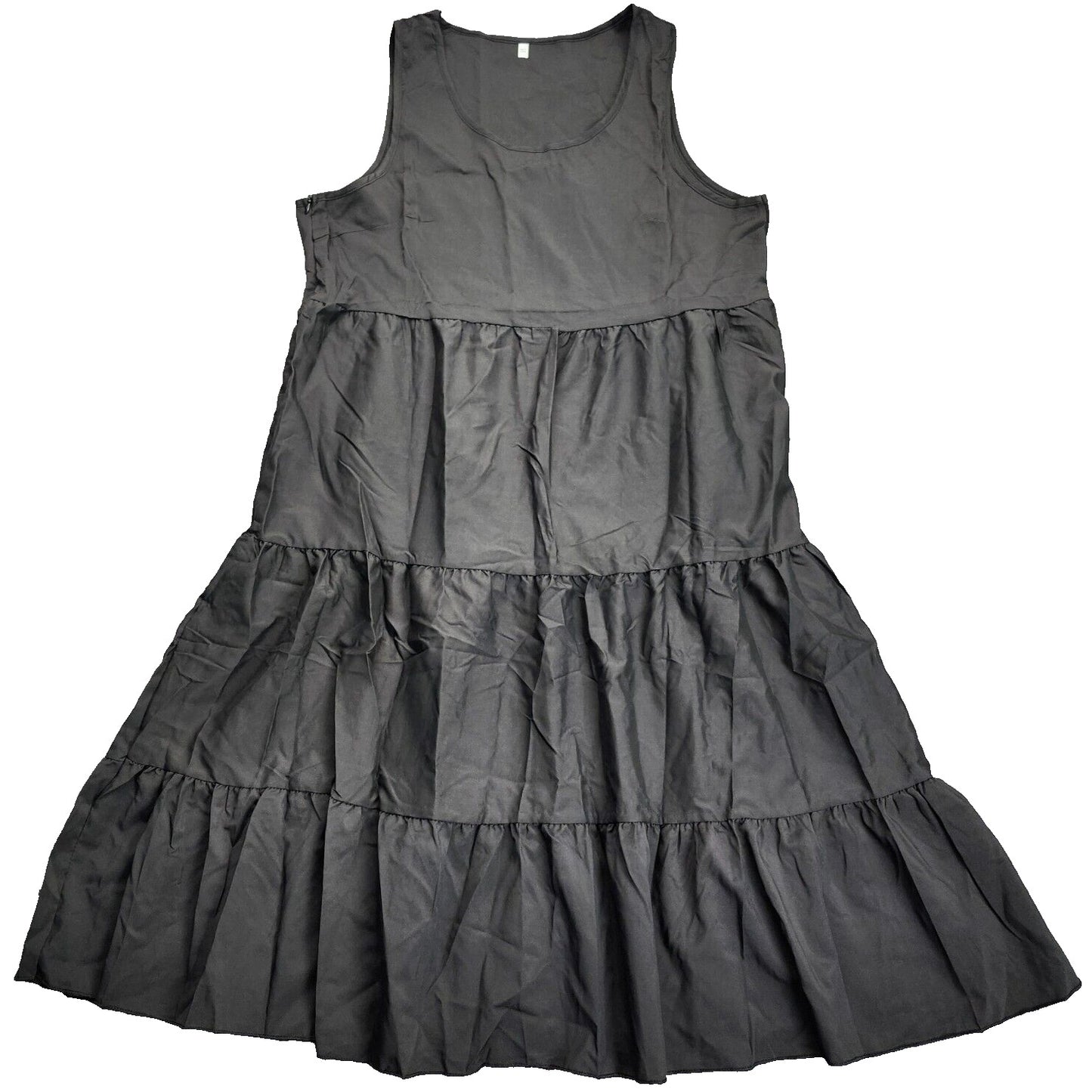 Women's Sleeveless Party Beach Dress, Fashion Holiday Summer Dress Black 2XL