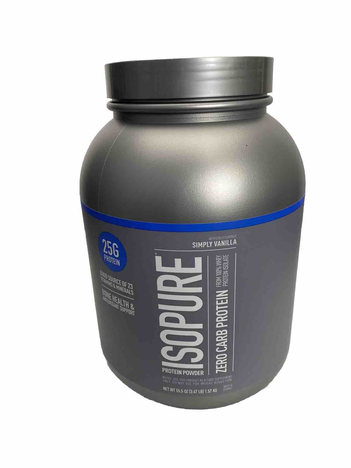 Isopure Protein Isolate Simply Vanilla 25G Protein 3.4 LB Tub Zero Carb EXP 27