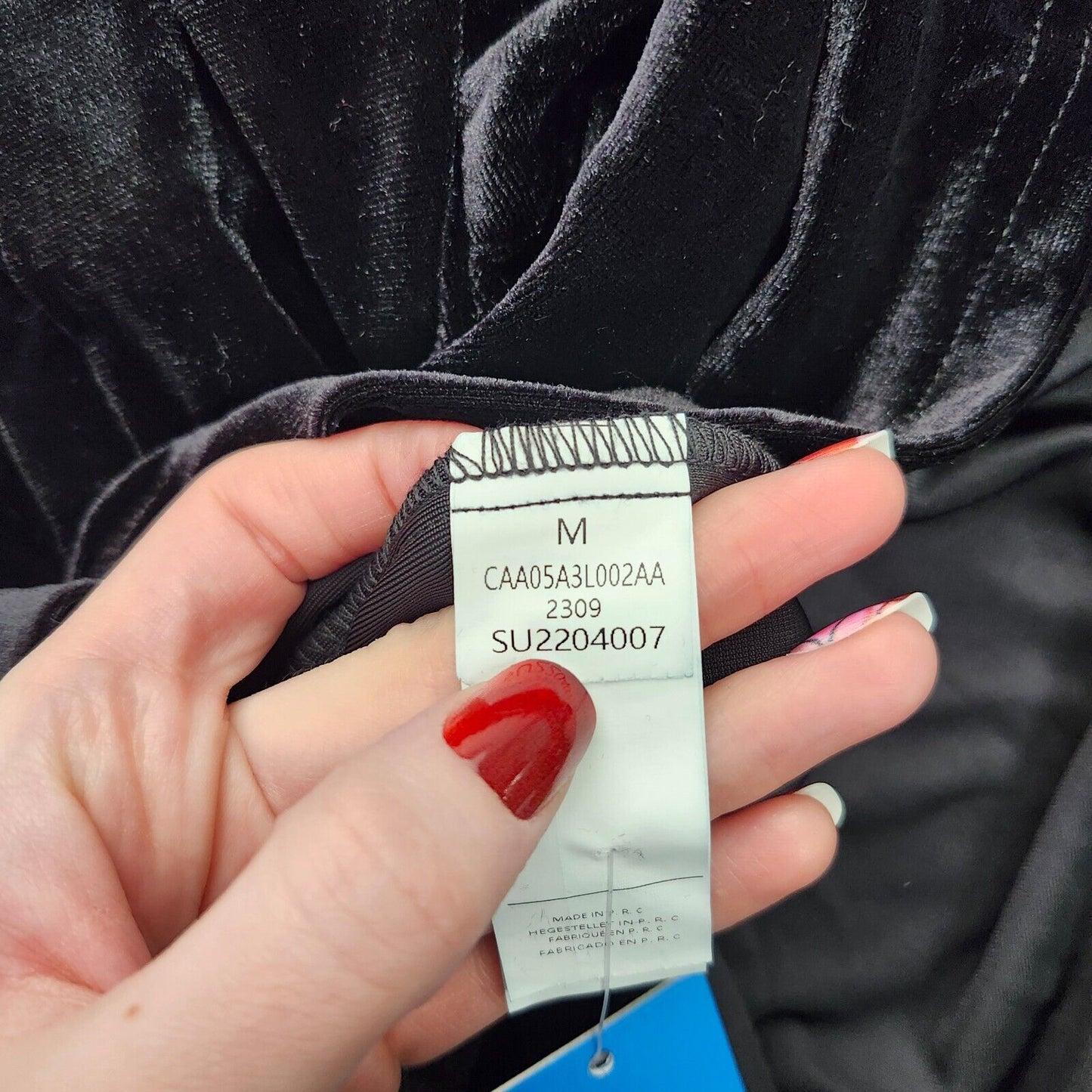CUPSHE Womens Black Velvet Button Up Dress Size Medium