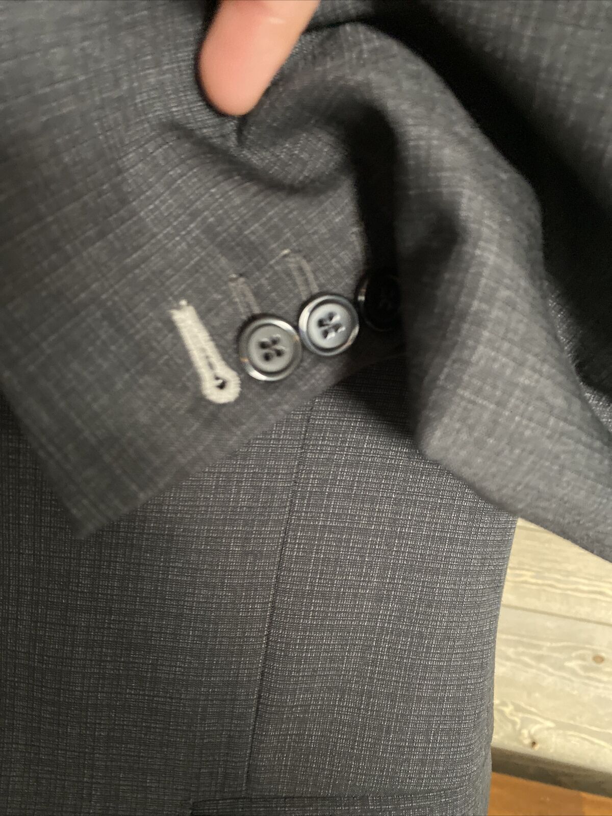 Ysl Mens Blazer (40R) Gray With Functional Surgeon Buttons