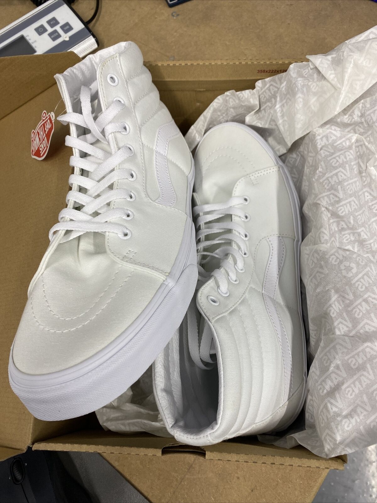 Vans SK8-HI VN000D5IW001 Men's True White Skateboarding Shoes Size 13