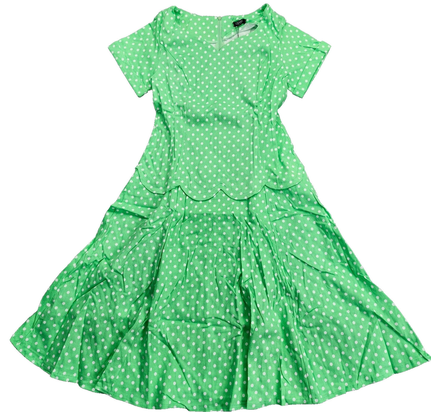 ACEVOG Womens 1950's V-neck Vintage Rockabilly Swing GRN Evening Party Dress XL