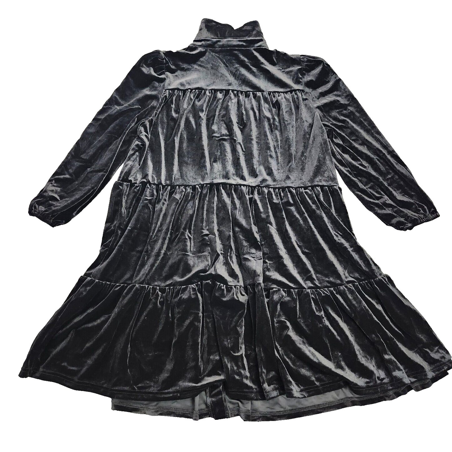 CUPSHE Womens Black Velvet Button Up Dress Size Medium