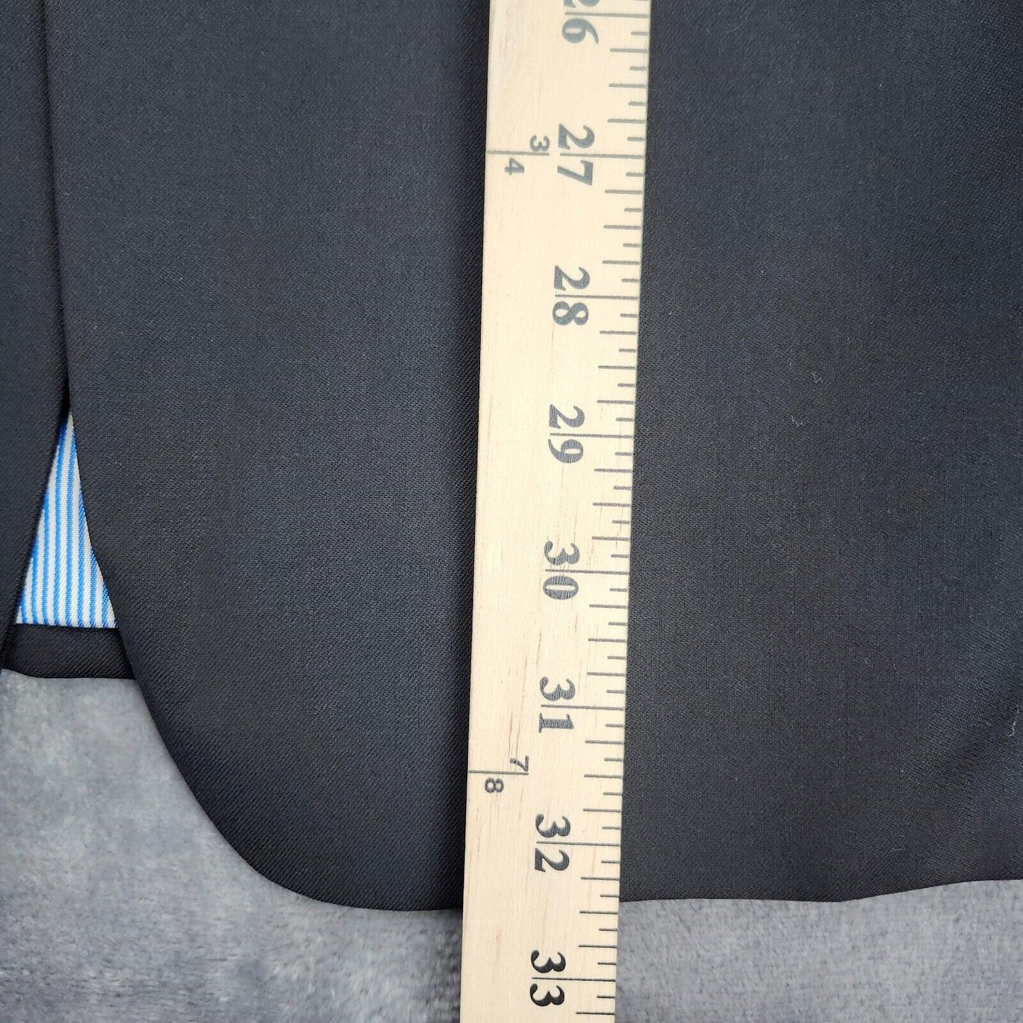 NWT Tommy Hilfiger Black Wool Suit Set Jacket Notch Lapel 38 Long, Pants 32