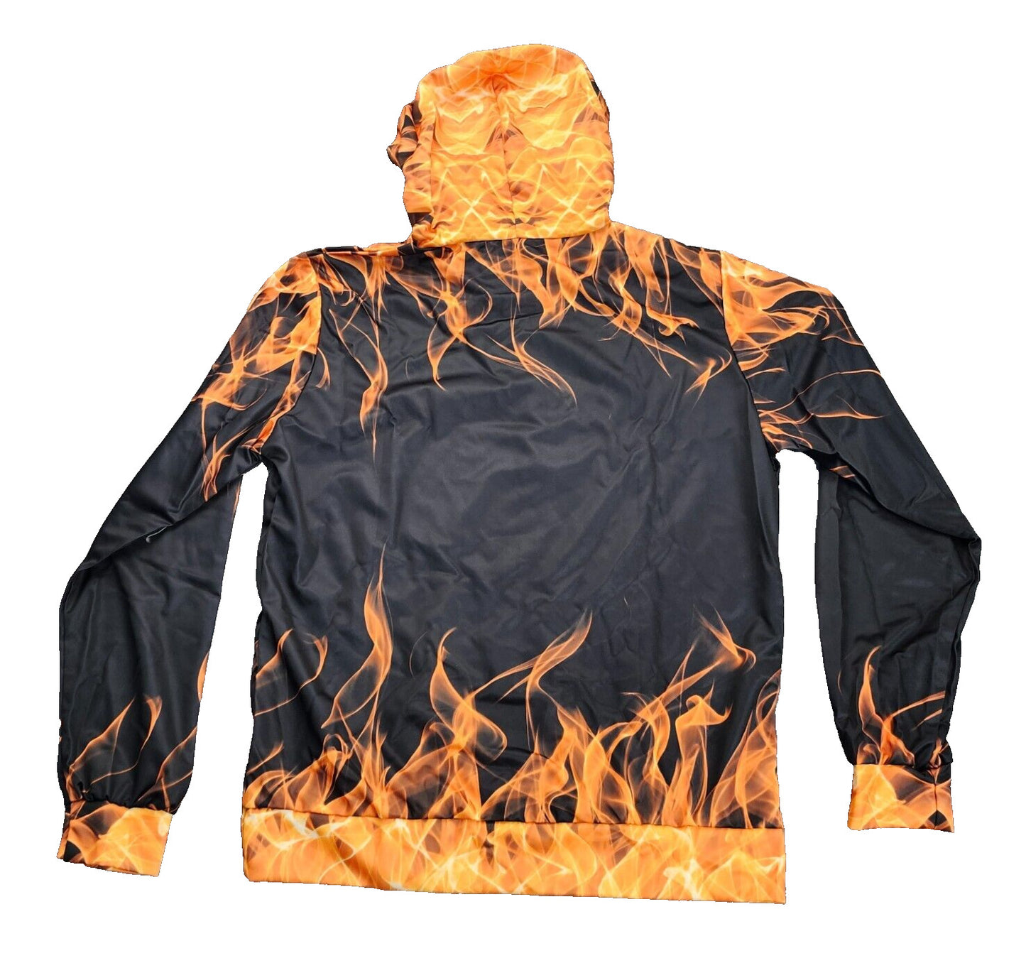 Men’s Flame 3D Printing Hoodie Sweatshirt, Unisex Pullover Hoodie Orange 3XL