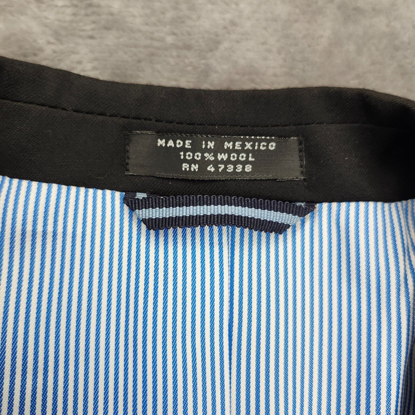 NWT Tommy Hilfiger Black Suit Jacket Notch Lapel 2 Button 40 Long 100% Wool