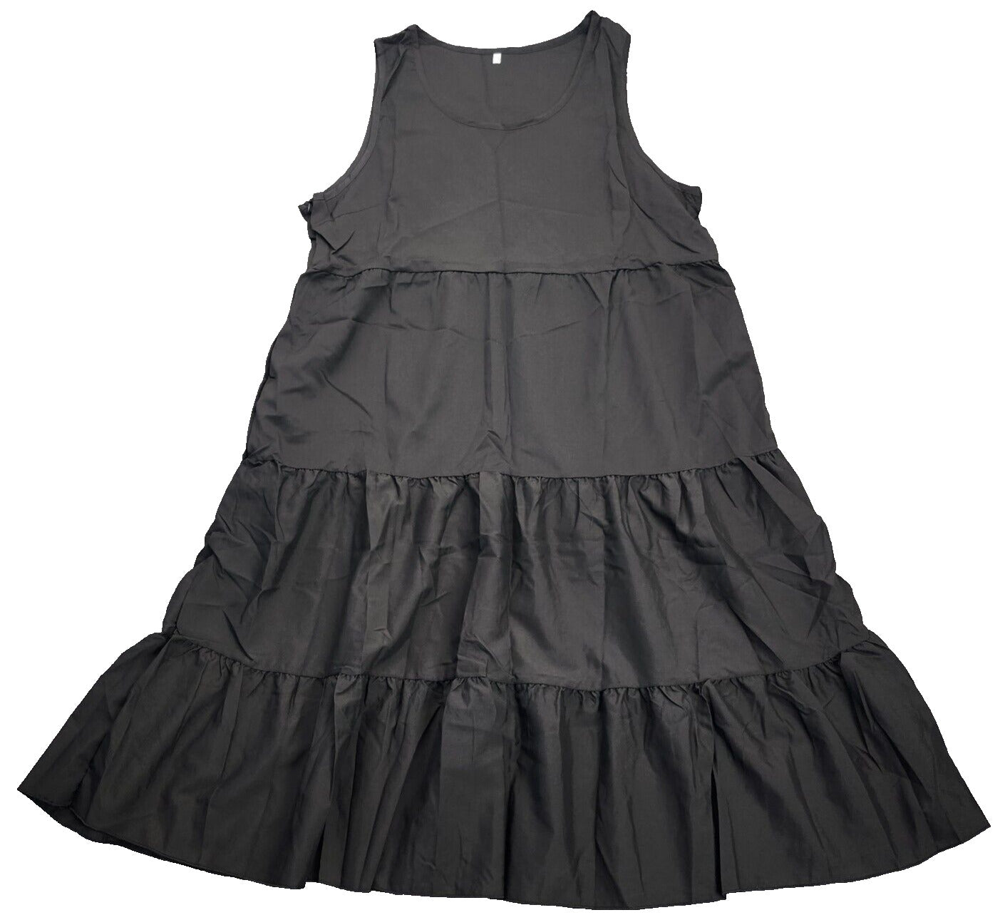 Women's Sleeveless Party Beach Dress, Fashion Holiday Summer Dress Black 5XL