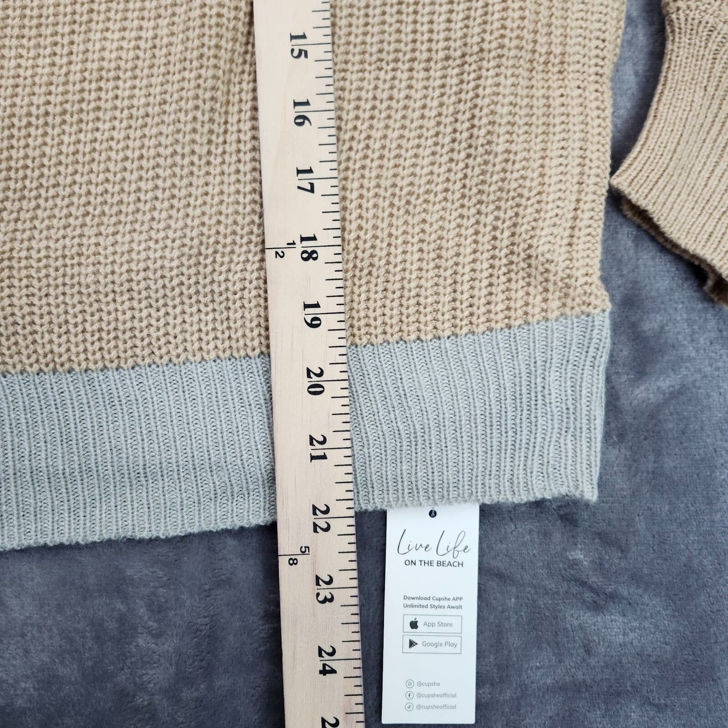 CUPSHE Womens Cooler Daze Colorblock V-Neck Sweater size SMALL