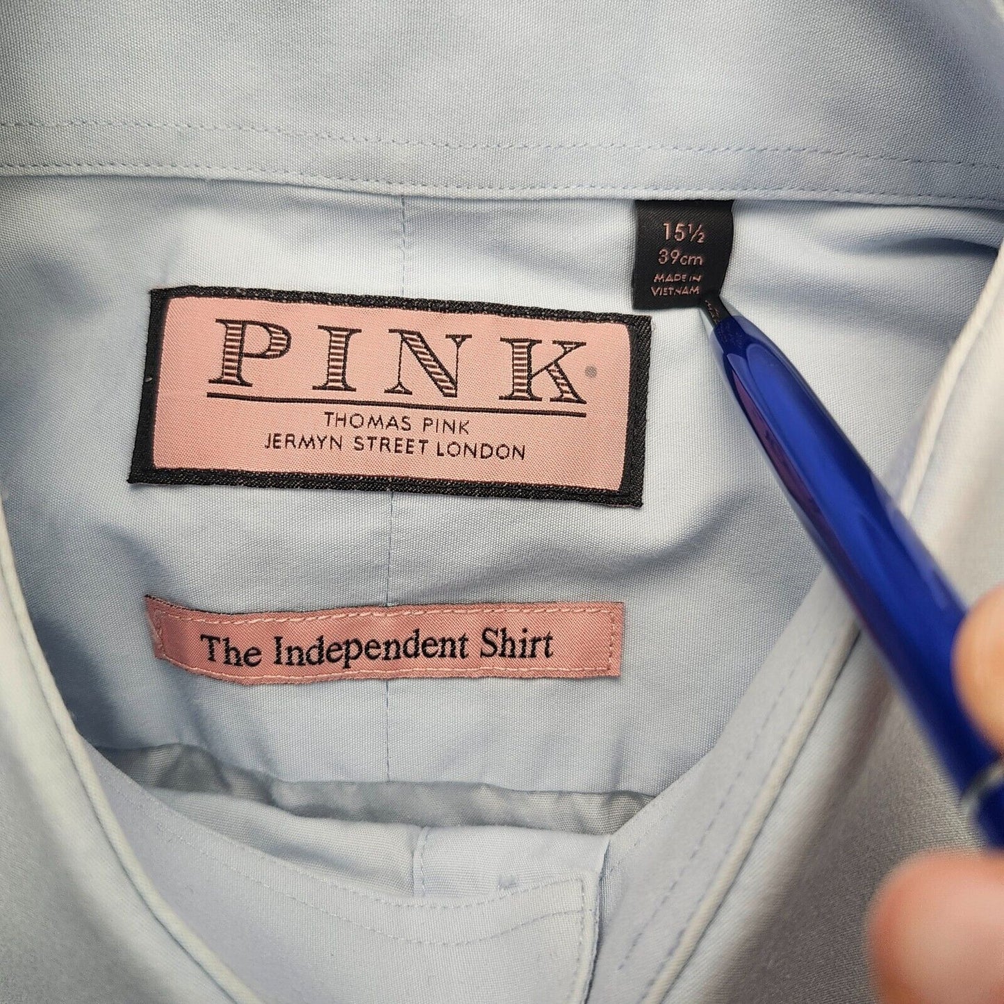 PINK THOMAS PINK JERMYN STREET LONDON The Independent Shirt Size 15.5
