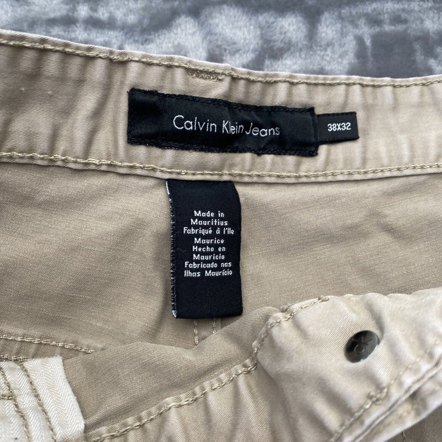 Calvin Klein Men’s Jeans 38x32 Khaki Straight Fit