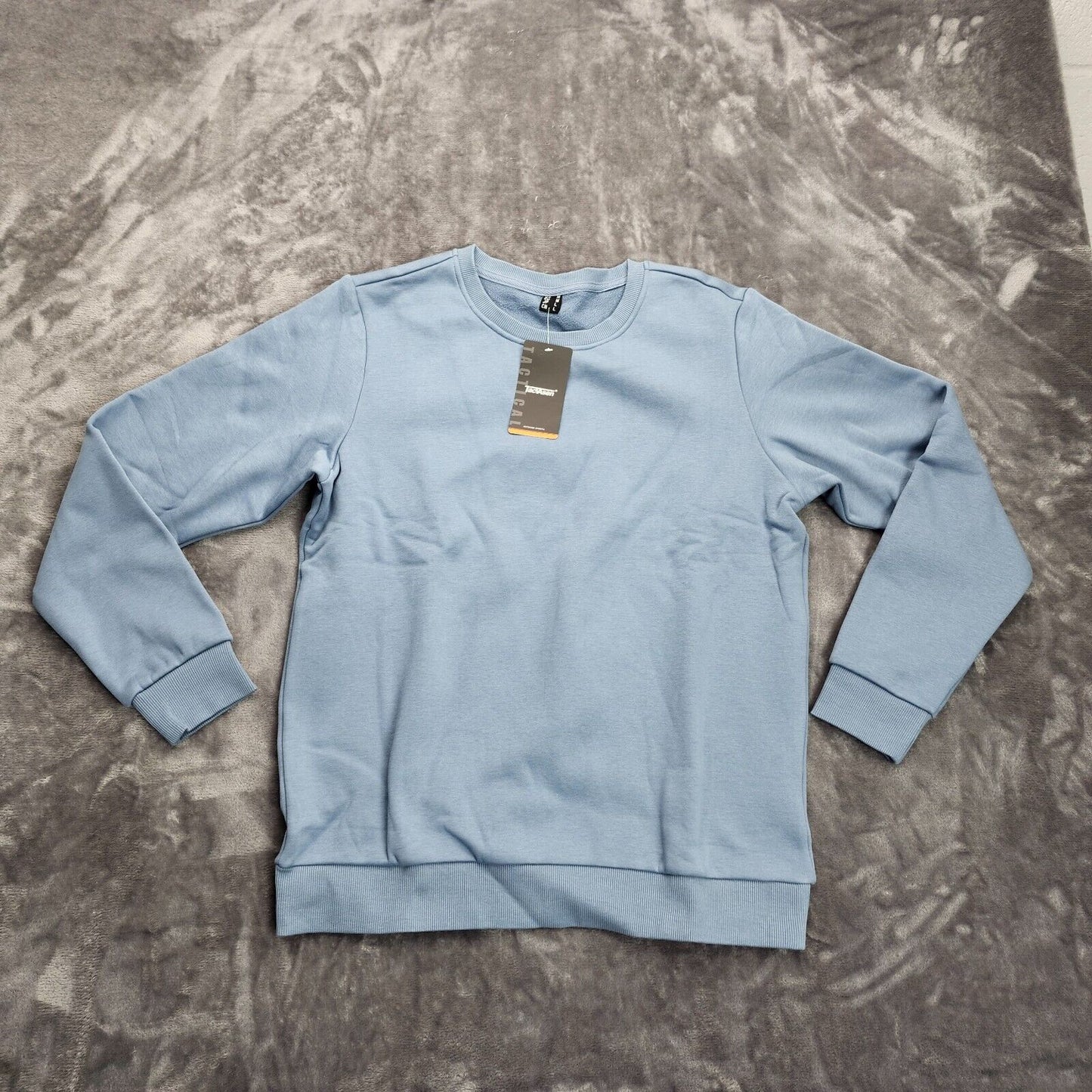 2pack TACVASEN Women's Blue Fleece Crewneck Pullover Sweatshirt Medium