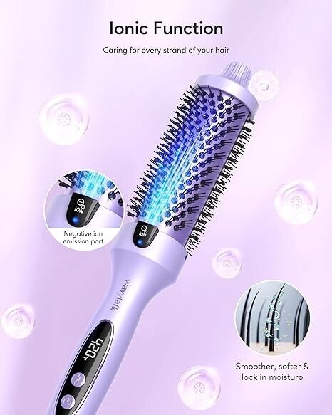Wavytalk Thermal Brush, 1.5 Inch Blowout Express Ionic Heated Round Brush Purple