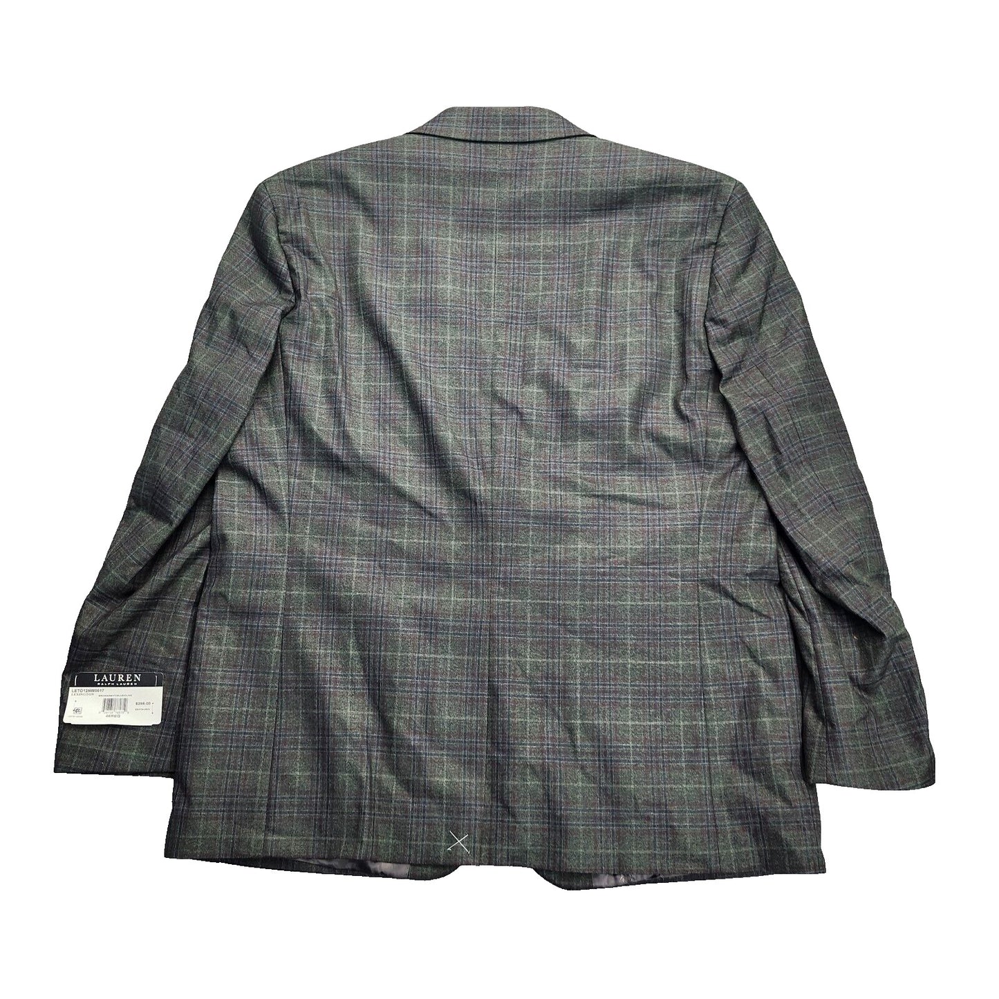Lauren Ralph Lauren Polyester Green Plaid Suit Jacket Blazer 46R NWT