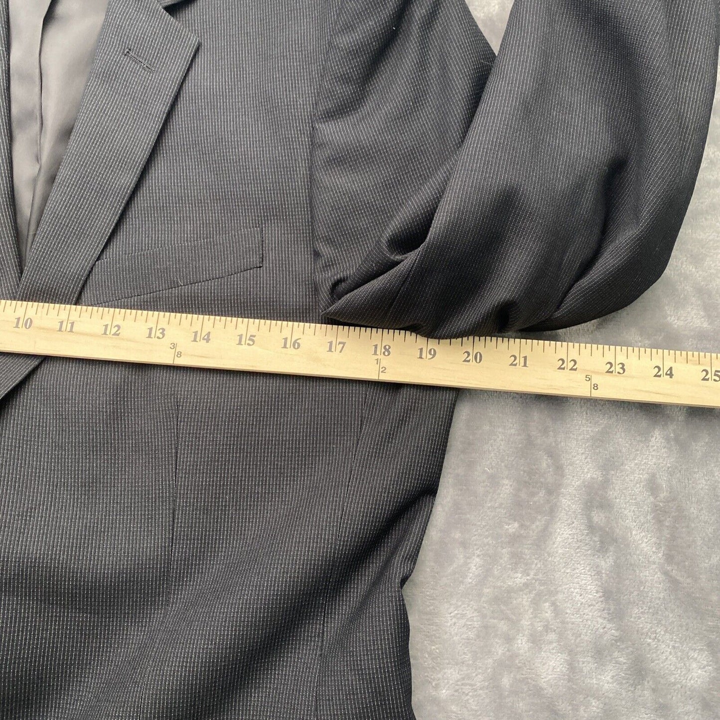 Kenneth Cole Reaction Mens Blazer Sport Coat Black Stripped Size 40L