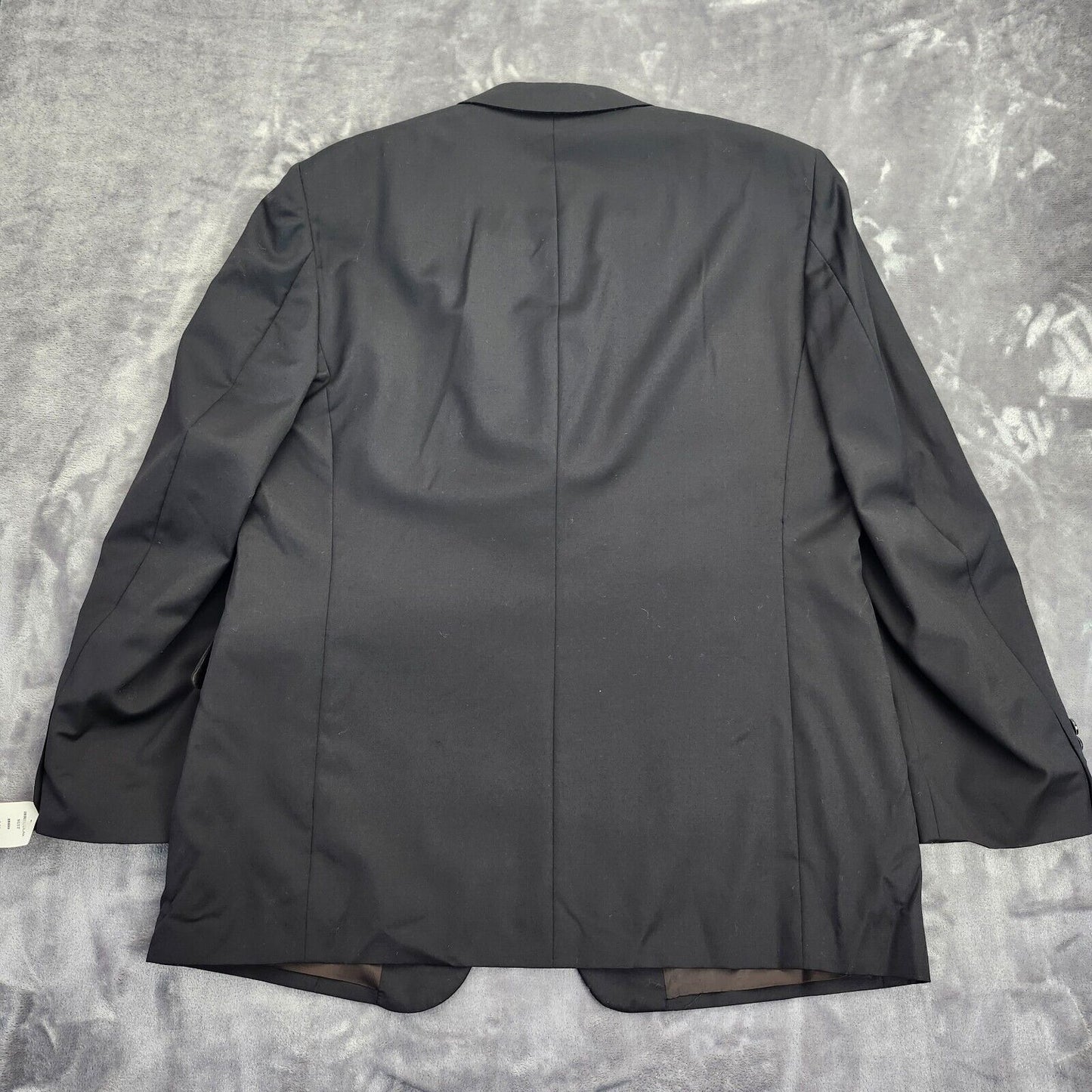 100% Wool Men's Irregular Suit Jacket 46 Long Black Notch Lapel