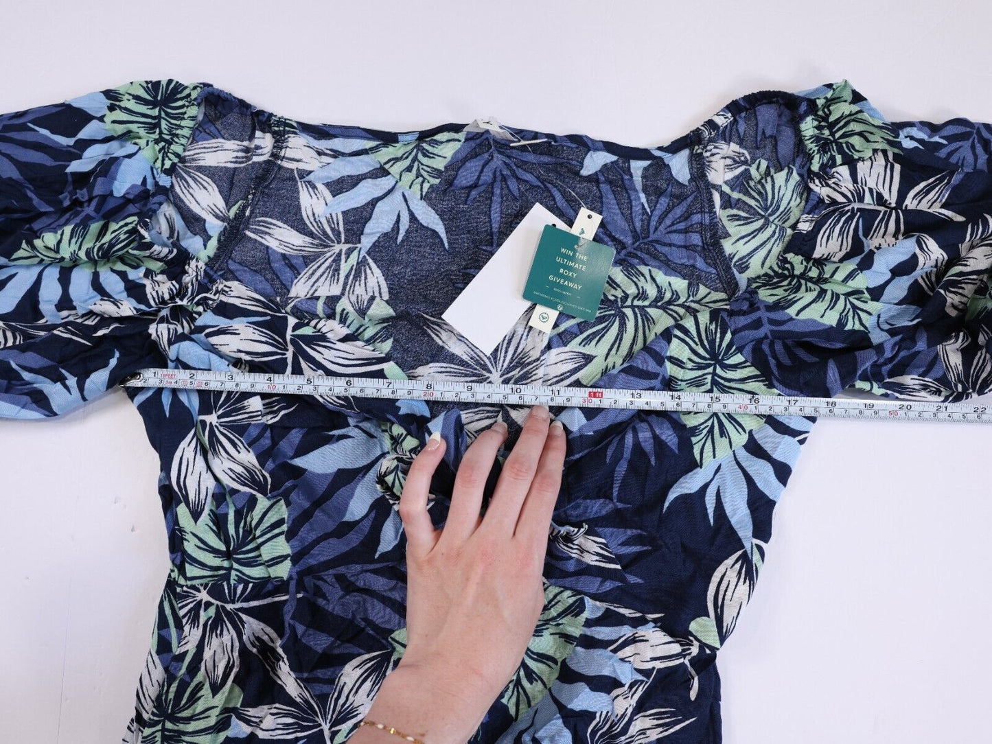 Roxy Evening Delight Blue Floral Midi Dress Size XL MSRP $65