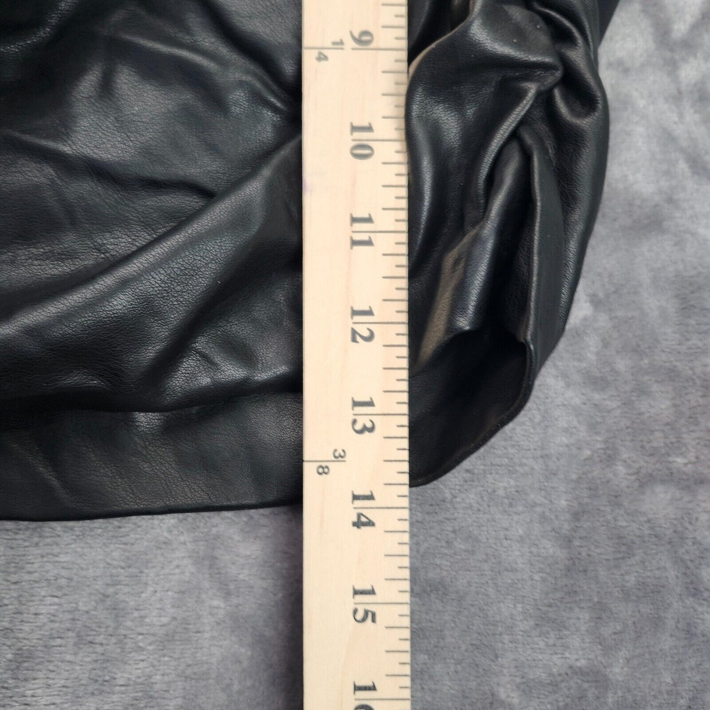 Finesse Black faux leather corset with pink ribbon ties XL