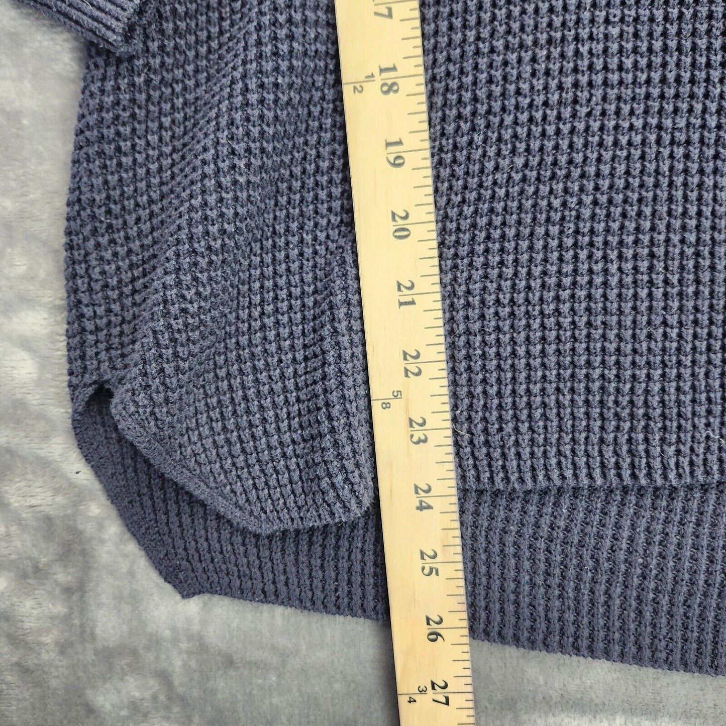 Michael Kors Oversized Waffle knit Cowl Sweater Blue Medium