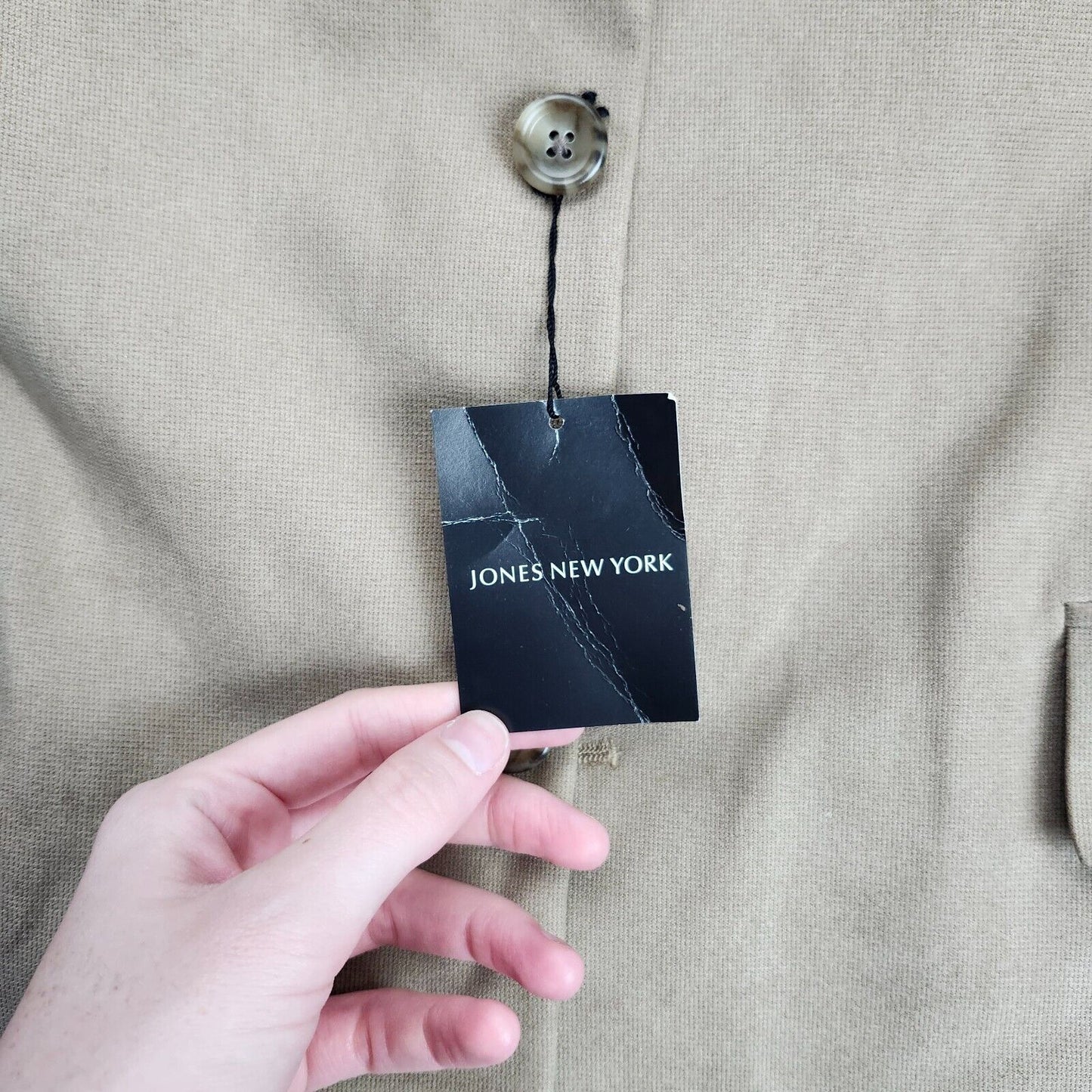 NWT Jones New York Men's 44 Long Sport Coat Blazer Corey Tan Notch Lapel