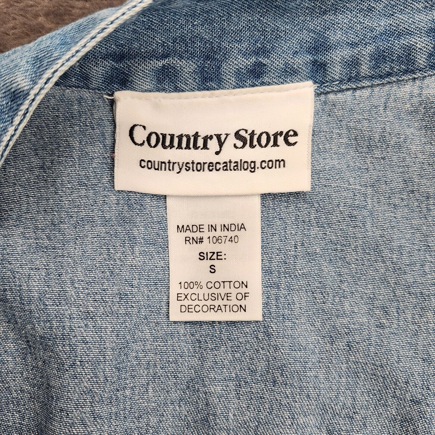 Country Store Embroidered Floral Denim Vest Women’s Size S Spring Summer