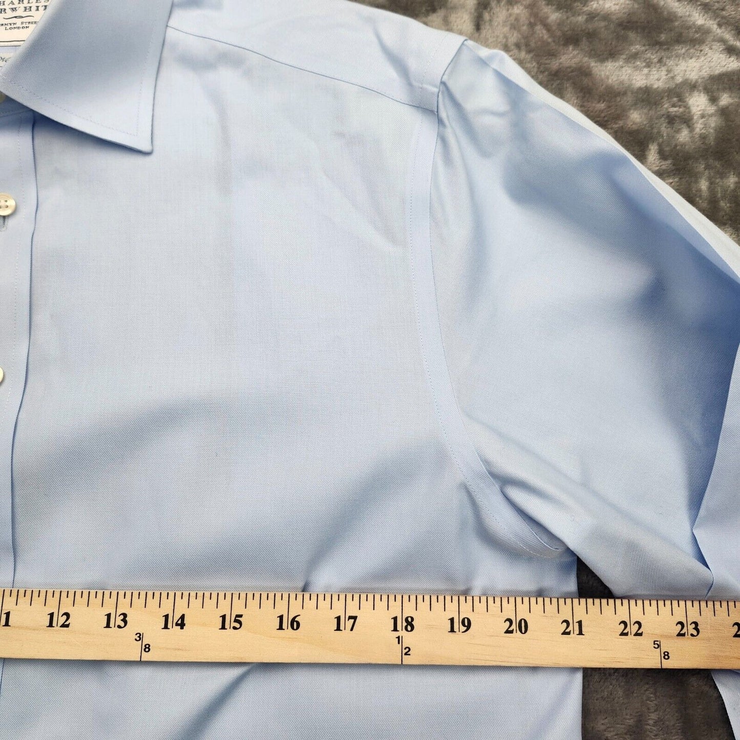 Charles Tyrwhitt Shirt Mens 15.5 34 Long Sleeve Blue Non Iron Dress Shirt