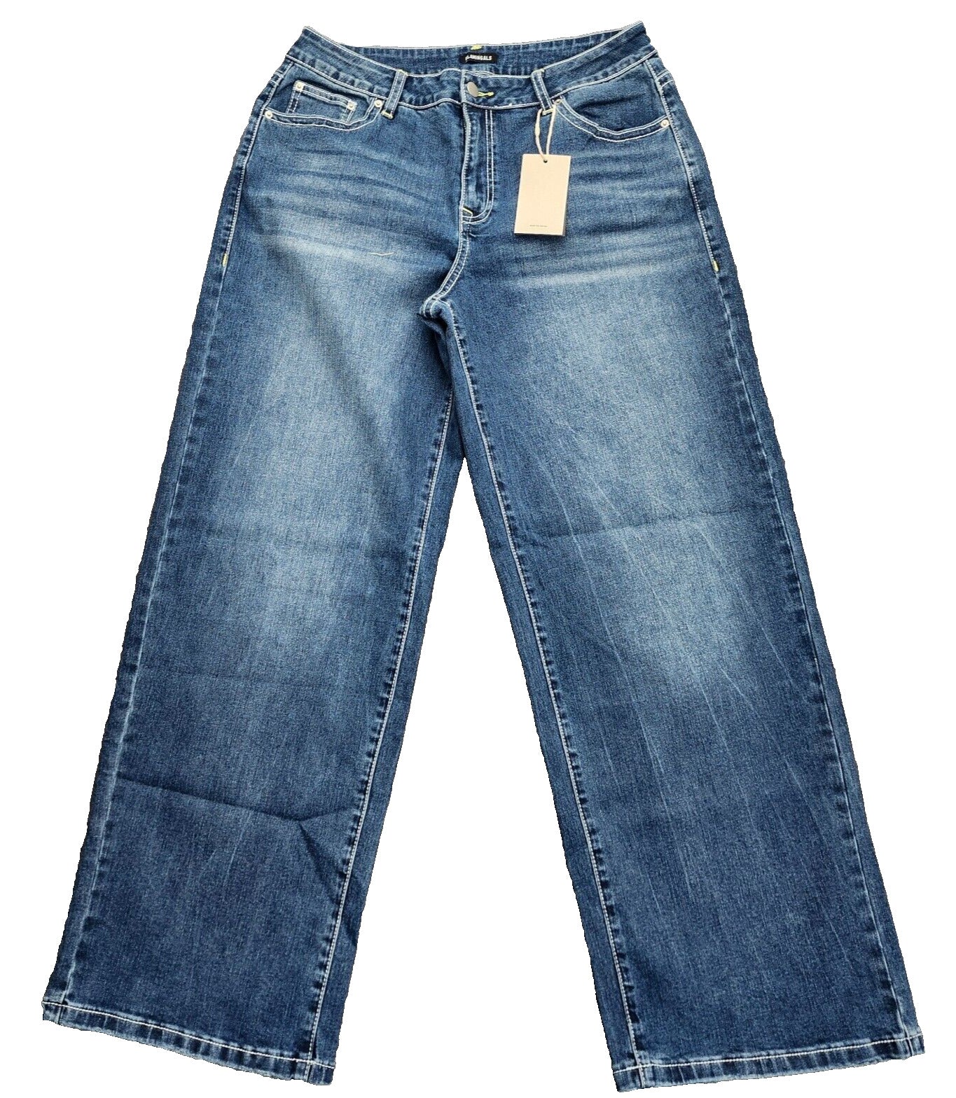 Flamingals Women's Wide Leg Jeans High Waist Vintage Style Pants Size L
