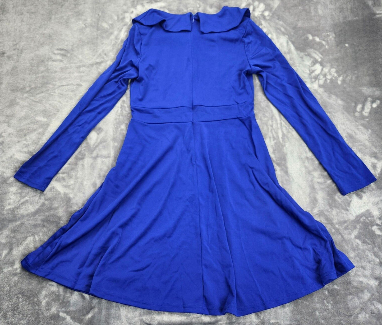 Women's Retro Polka Dot High Neck Ruffle Dress Size Large
