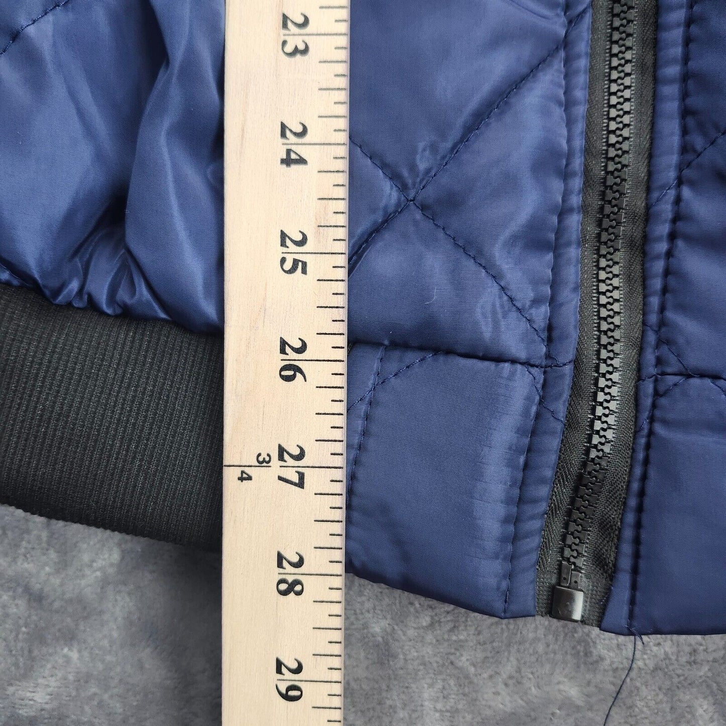Men's Quilted Lightweight Bomber Jacket Navy Blue Size XL