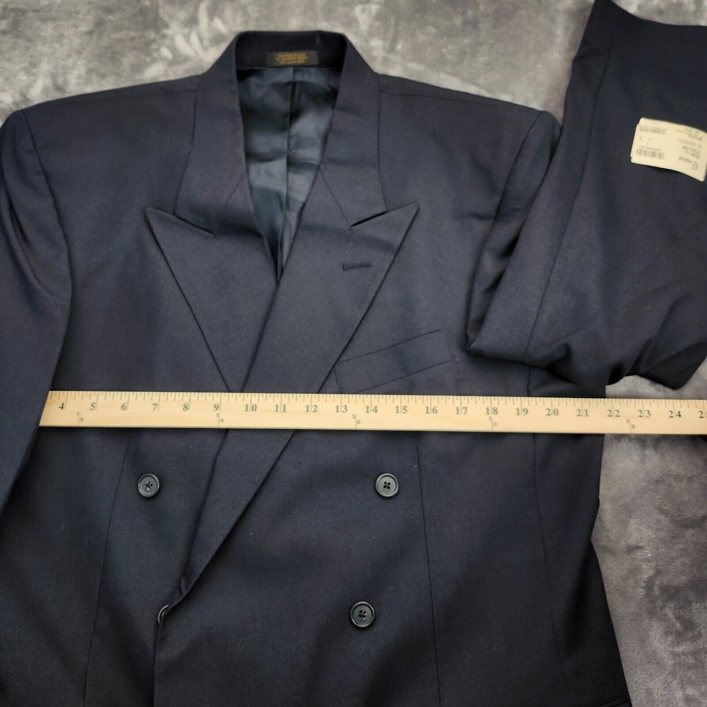 NWT Hardwick Clothes Men's Suit Jacket Black 42 Reg Peak Lapel Double Breasted