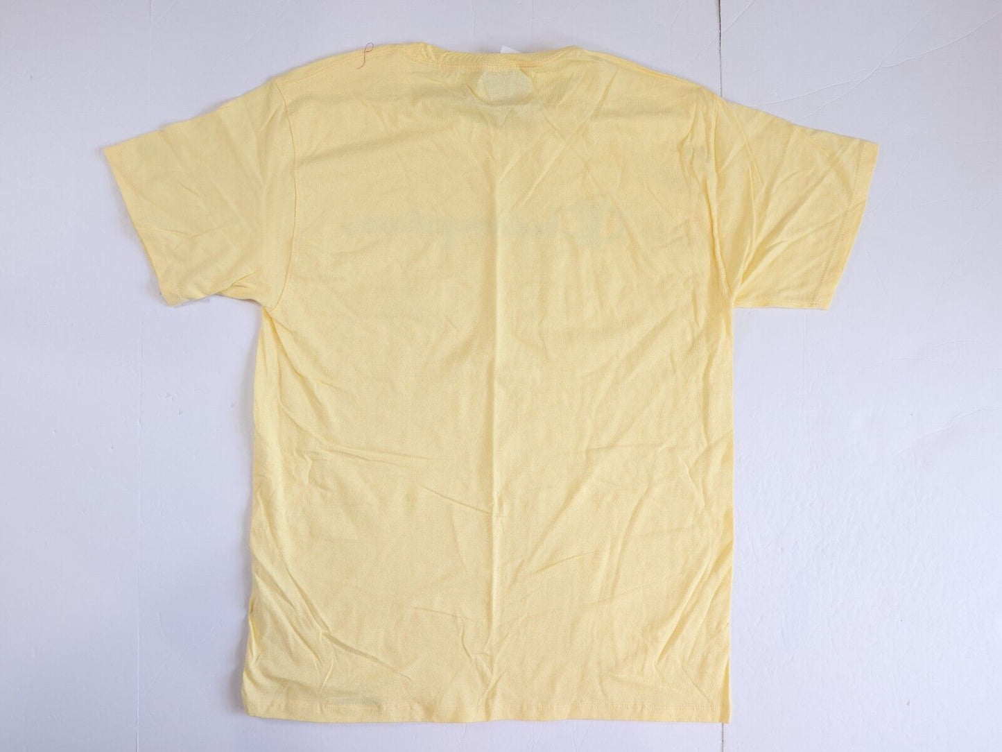 Champion Yellow T-Shirt Men's Jersey Tee Classic Fit Script Logo Size Medium