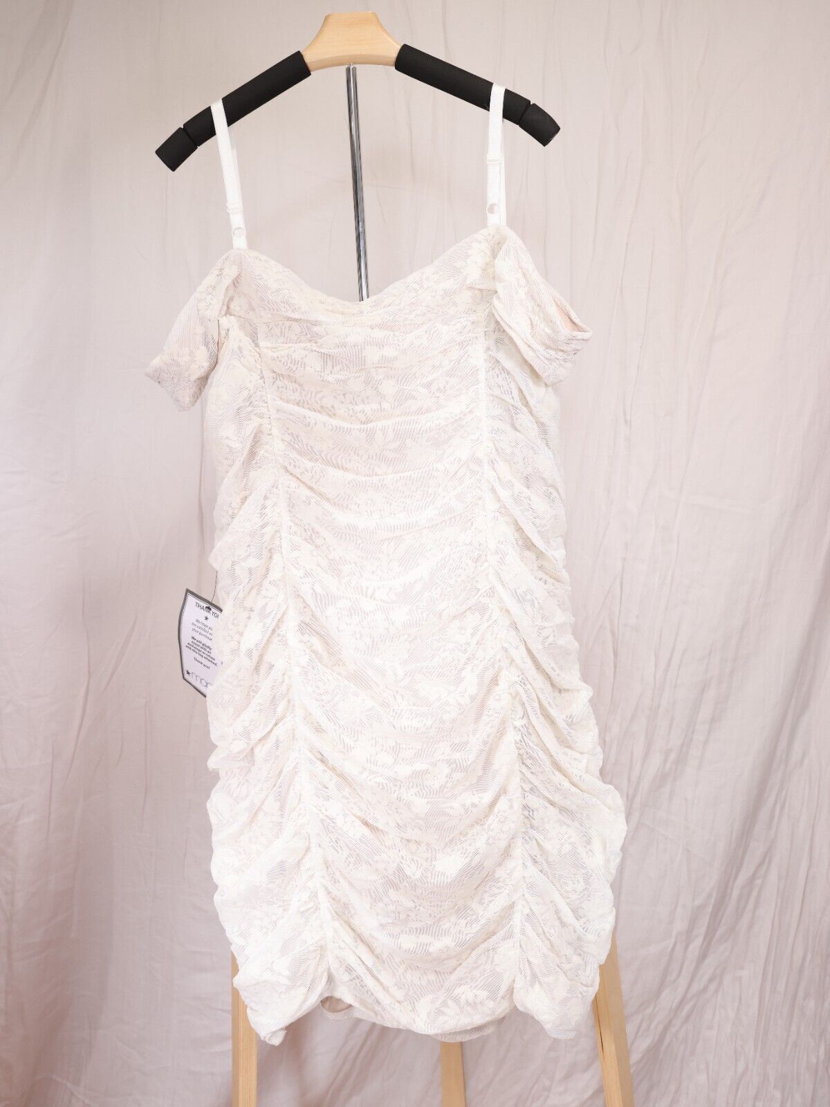 BCX Dress Ruffled White Cocktail Dress 3X