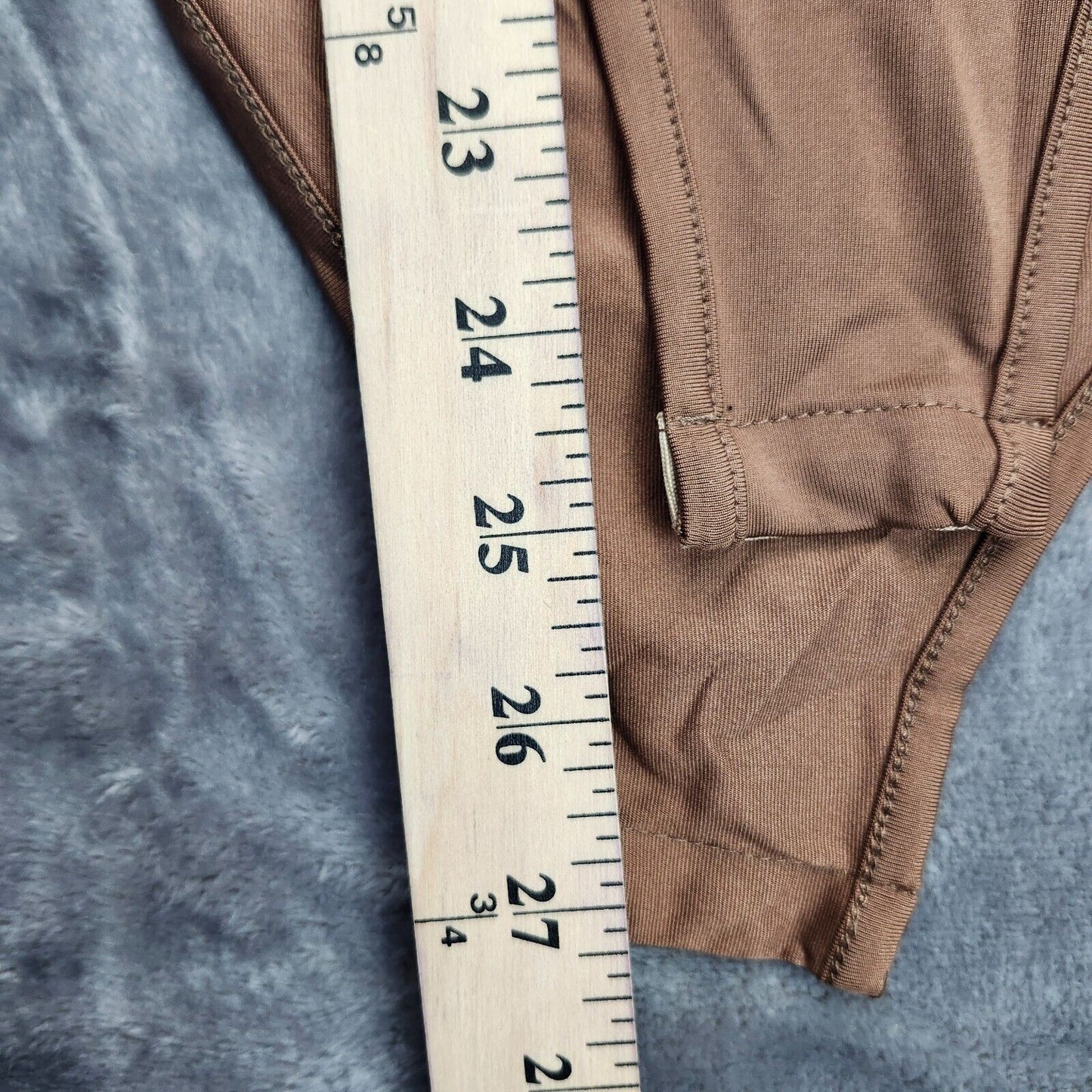 MICAS Mock Neck Faux Leather Paneled Long Sleeve Bodysuit Brown sz Large