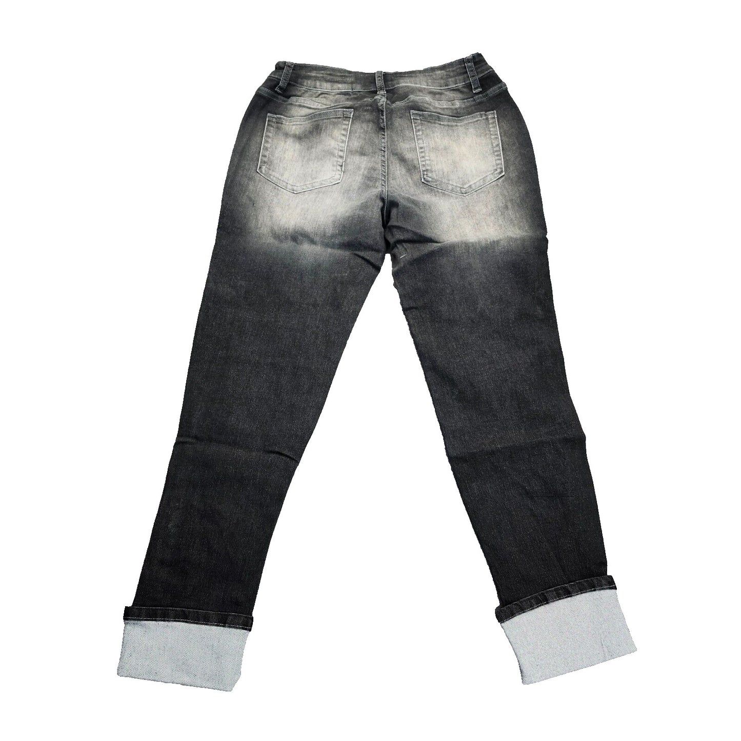 NWT Flamingals Women's Skinny Ripped Black Jeans Size Large