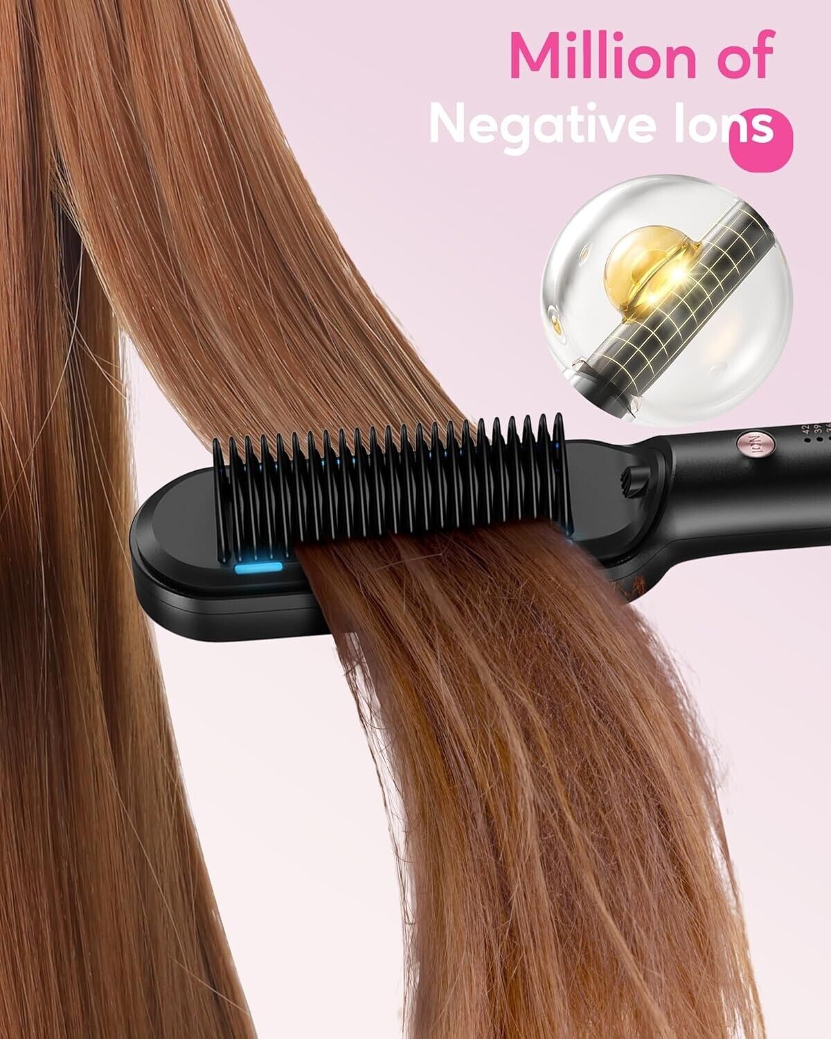 Wavytalk Professional Salon Hair Straightener Brush Model 375 Rose Gold