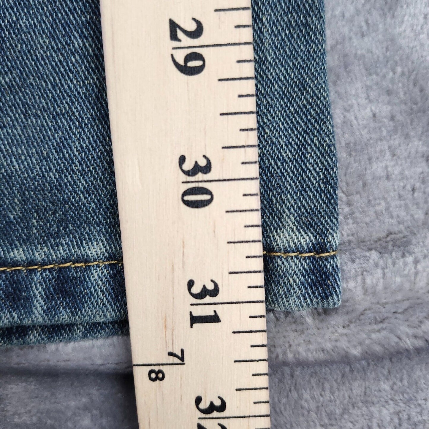 CIDER Womens Mid Waist Washed Button Straight Leg Jeans Small