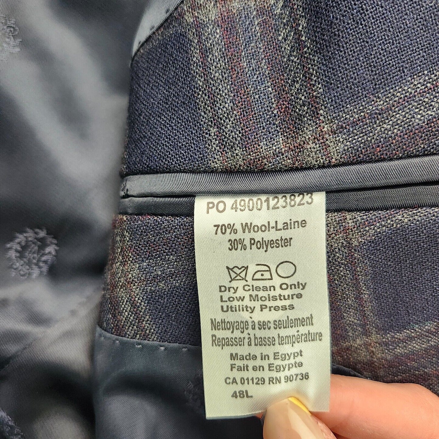 Lauren Ralph Lauren Polyester Blue Plaid Suit Jacket Blazer 48L NWT
