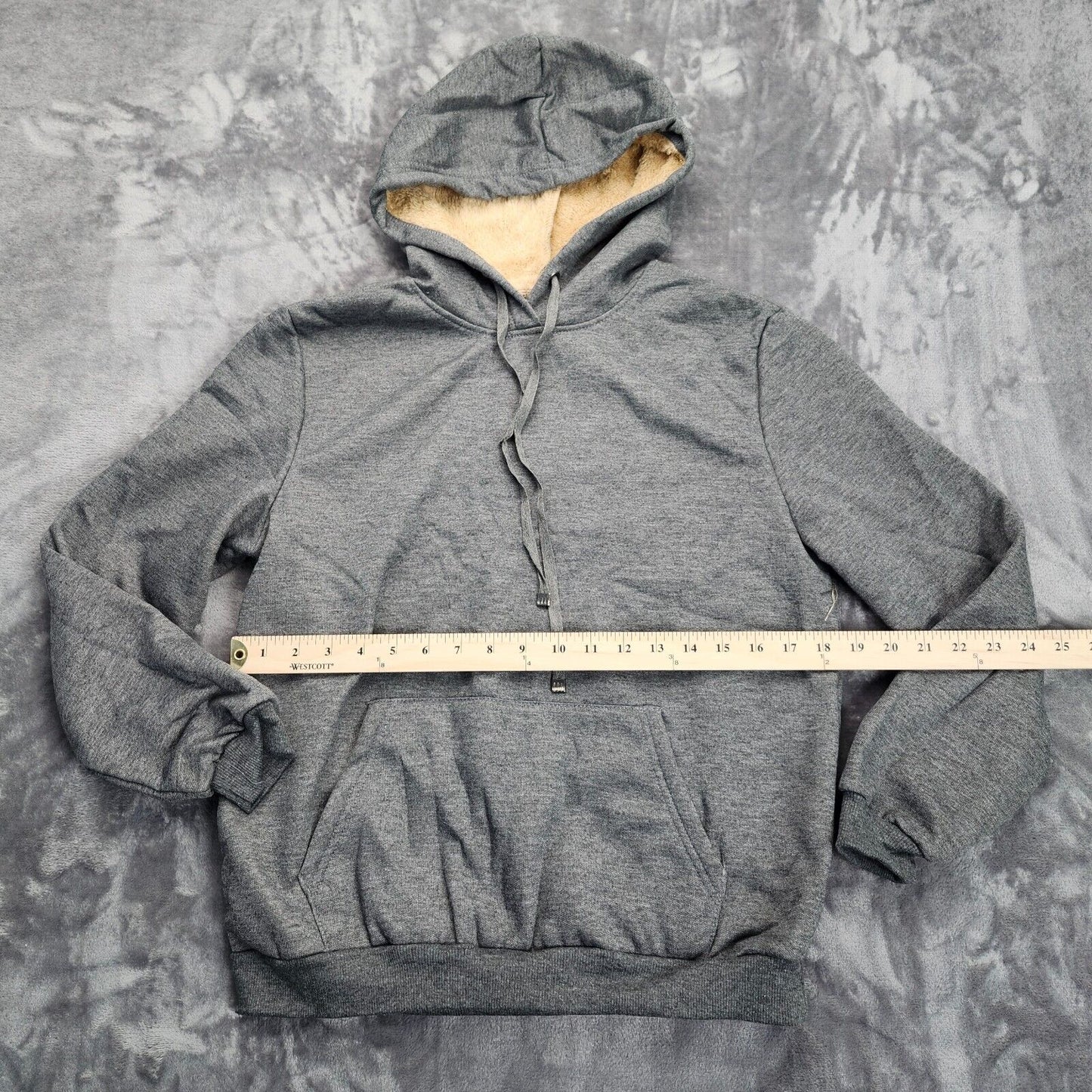 Men’s Plain Hoodie Winter Sweatshirt Casual Soft Warm Fur lined Hood Medium