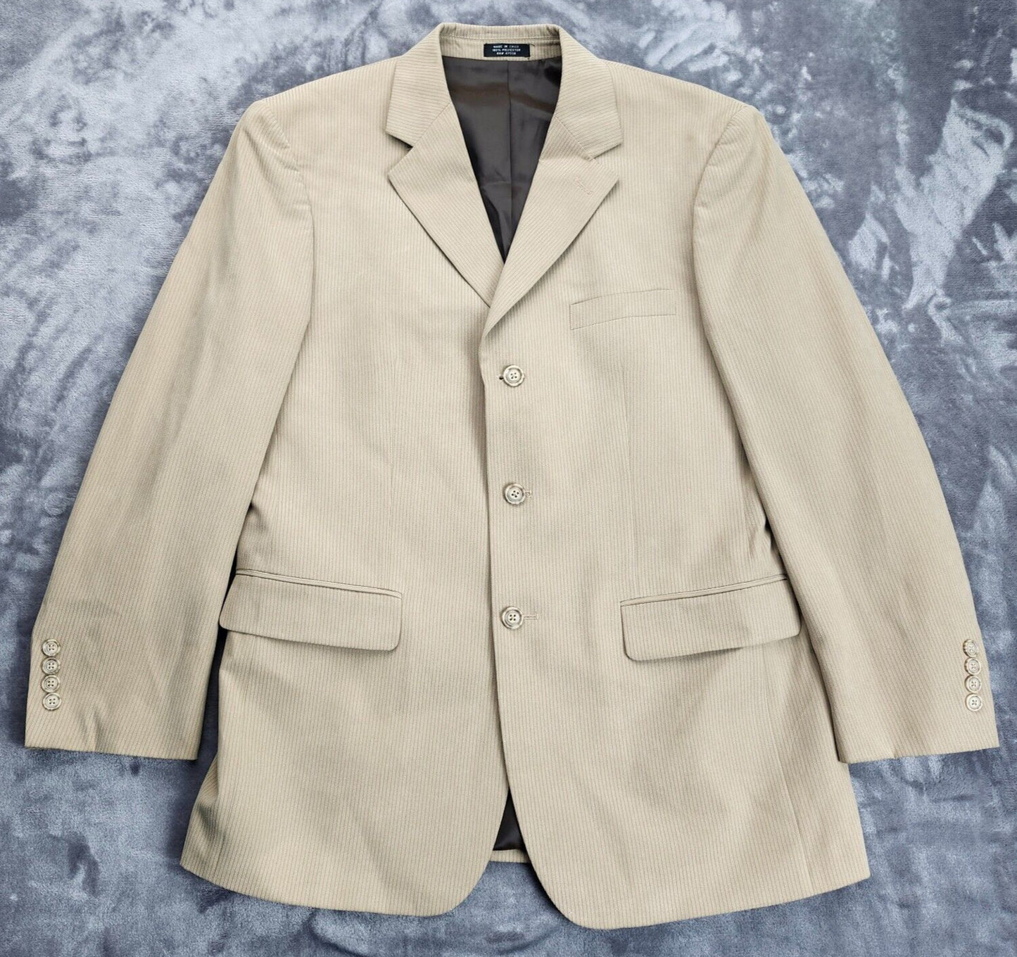 NWT JNY Jones New York Men's 40 Regular Suit Coat Style Adler Tan Notch Lapel