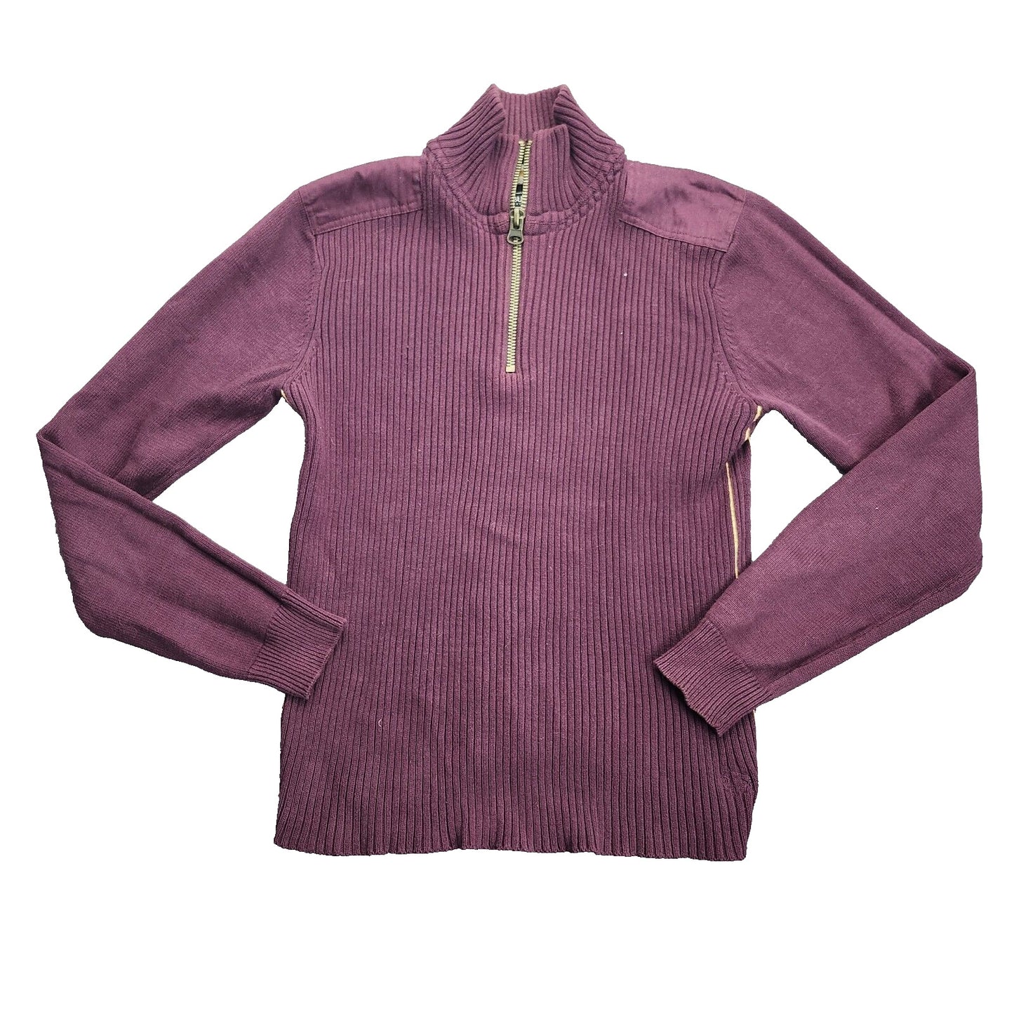 Mens BUFFALO DAVID BITTON Med 100% COTTON 1/4 Zip Long Sleeve Sweater