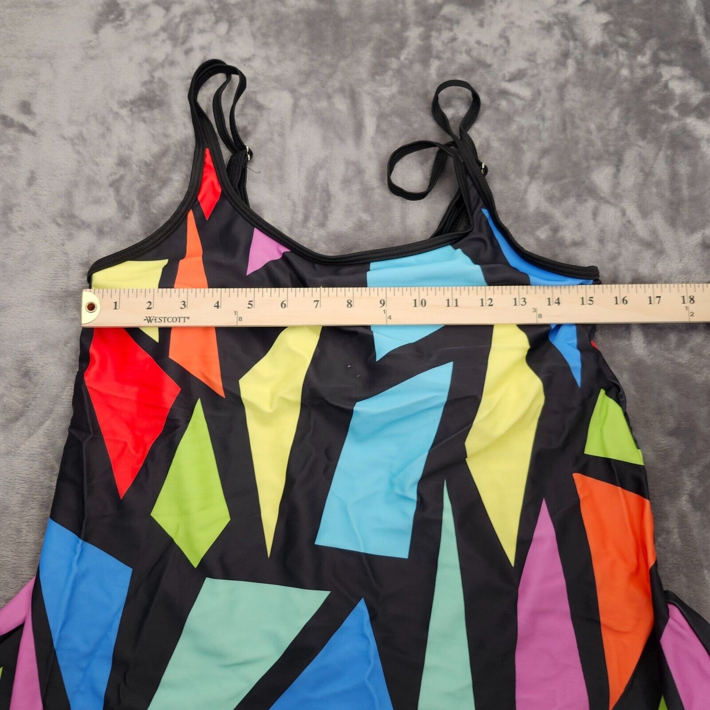 Printed Halter Tummy Control Tops with Shorts 2 Piece Tankini Swimsuit XL