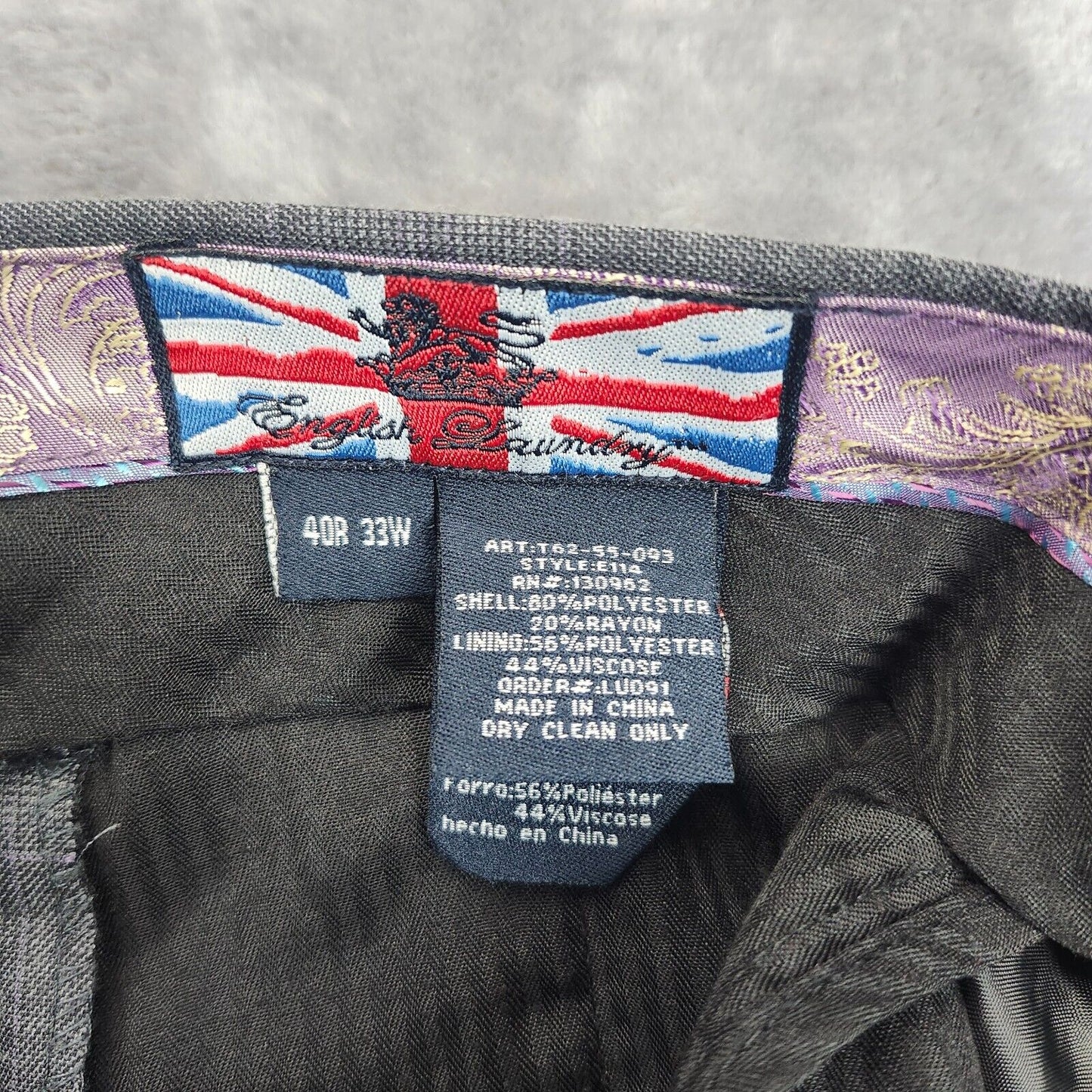 English Laundry Mens Dress Pants Gray Trousers size 40R 33W