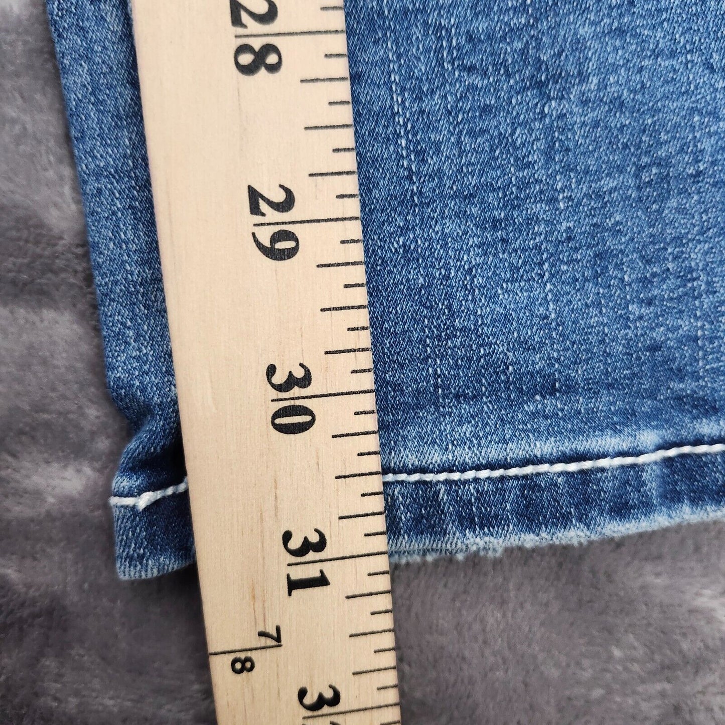 Flamingals Women's Low Rise Straight Blue Jeans Large