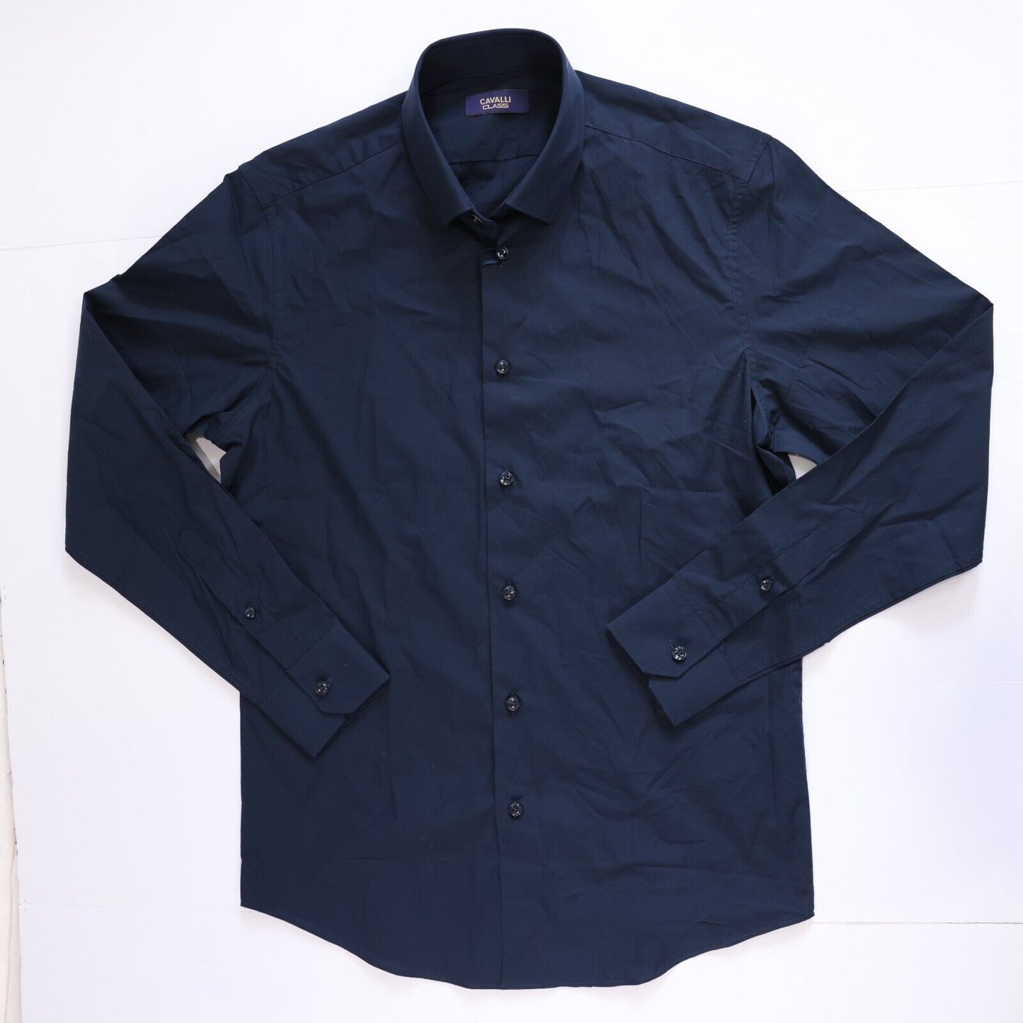 $350 Cavalli Class (Size 15.5) By Roberto Cavalli Men's Navy Blue $350 Retail