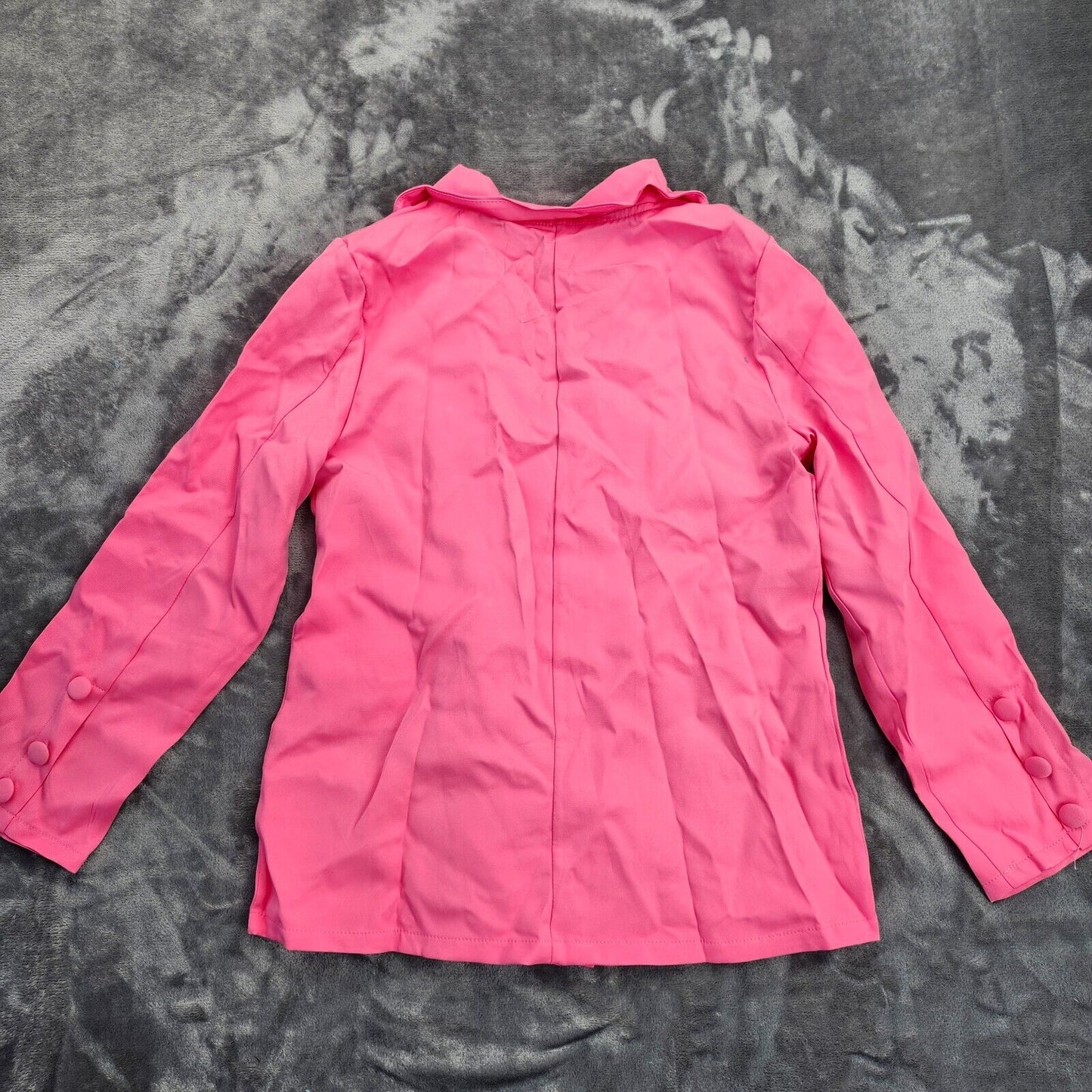 Womens Long Sleeve Double Breasted Coat Blazer Jacket Womens Summer Hot Pink M