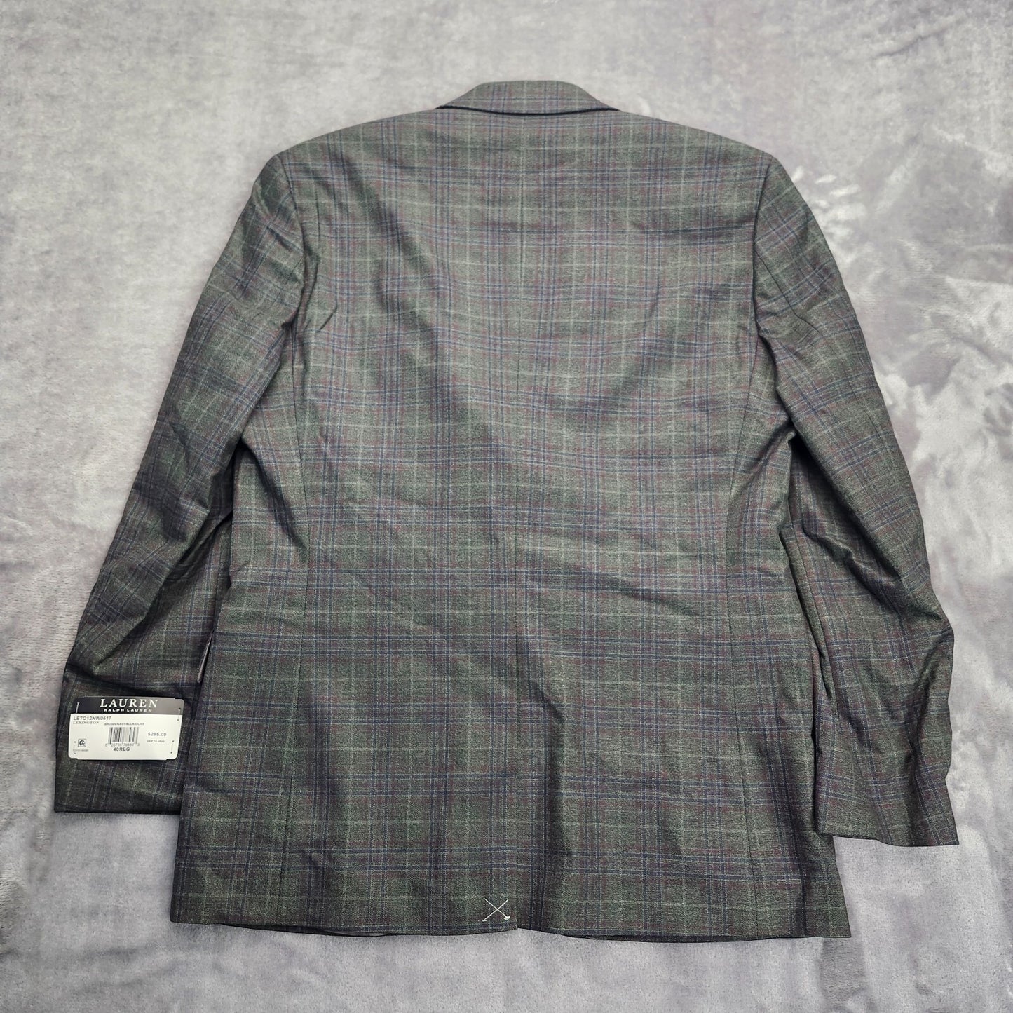 Lauren Ralph Lauren Polyester Green Plaid Suit Jacket Blazer 40R NWT