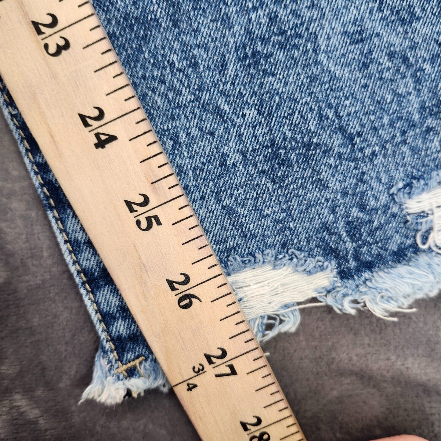 NWT Flamingals Women's High Waist Straight Ripped Ankle Blue Jeans Size Medium