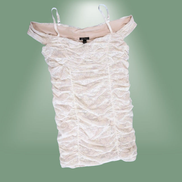 BCX Dress Ruffled White Cocktail Dress 3X