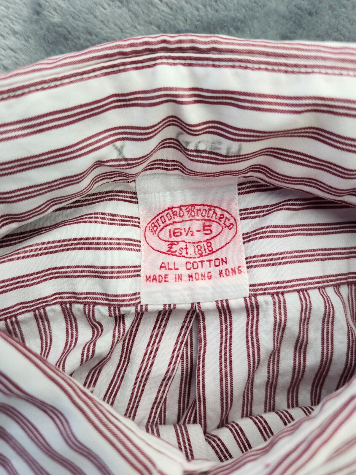 Brooks Brothers 100% cotton size 16.5 red and white candystripe